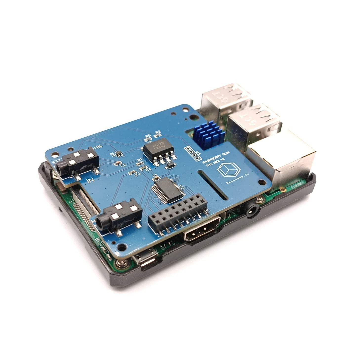Slim MIDI hat for Raspberry PI 3/4/5 plus IO ports