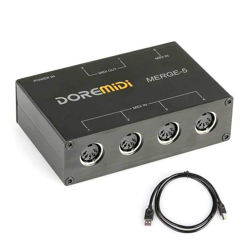 MIDI Merger 5 MIDI Input 2 MIDI Output