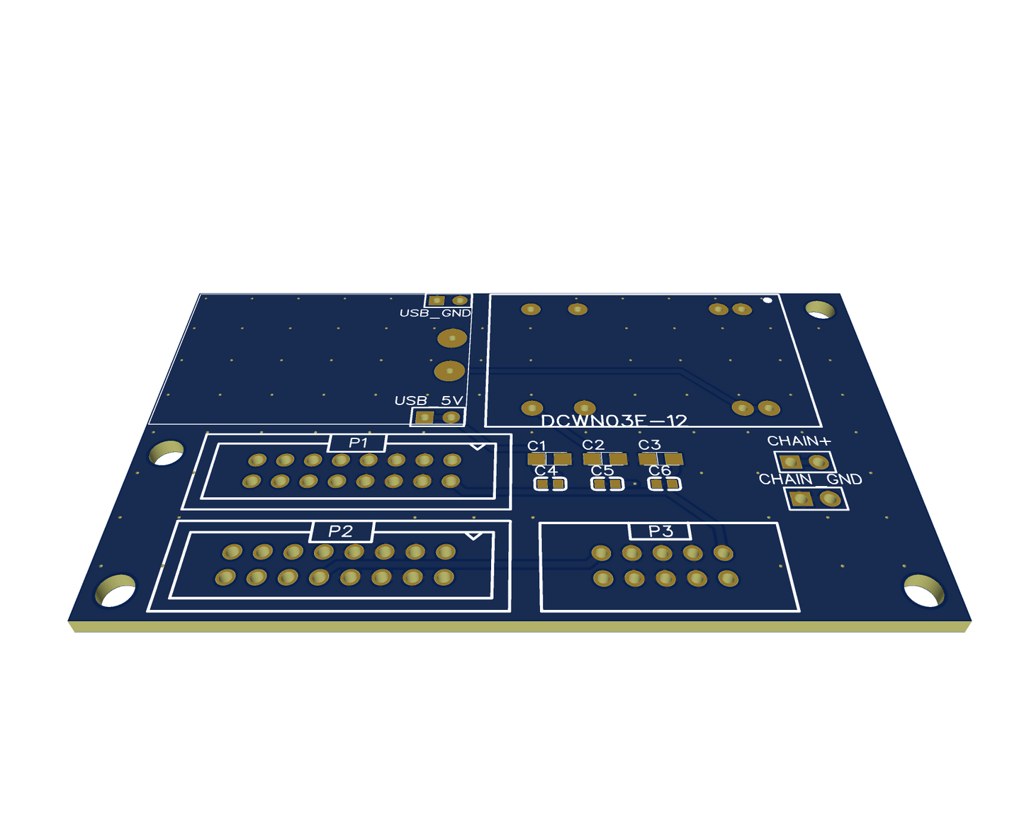 Compact Eurorack Power Supply USB-C Powered - 3 connectors