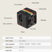 Load image into Gallery viewer, SQ11 Tiny Action Camera FullHD 1080P and night vision