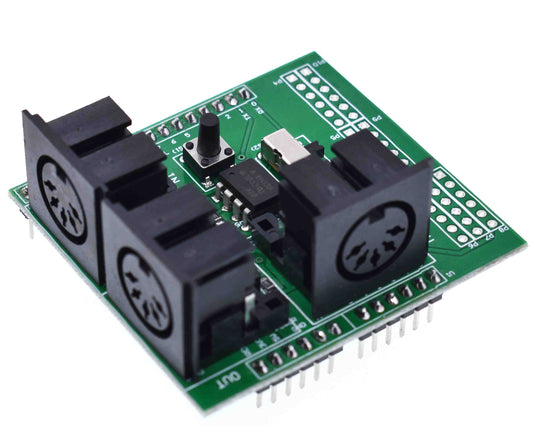 DIN MIDI Shield Breakout Board for Arduino