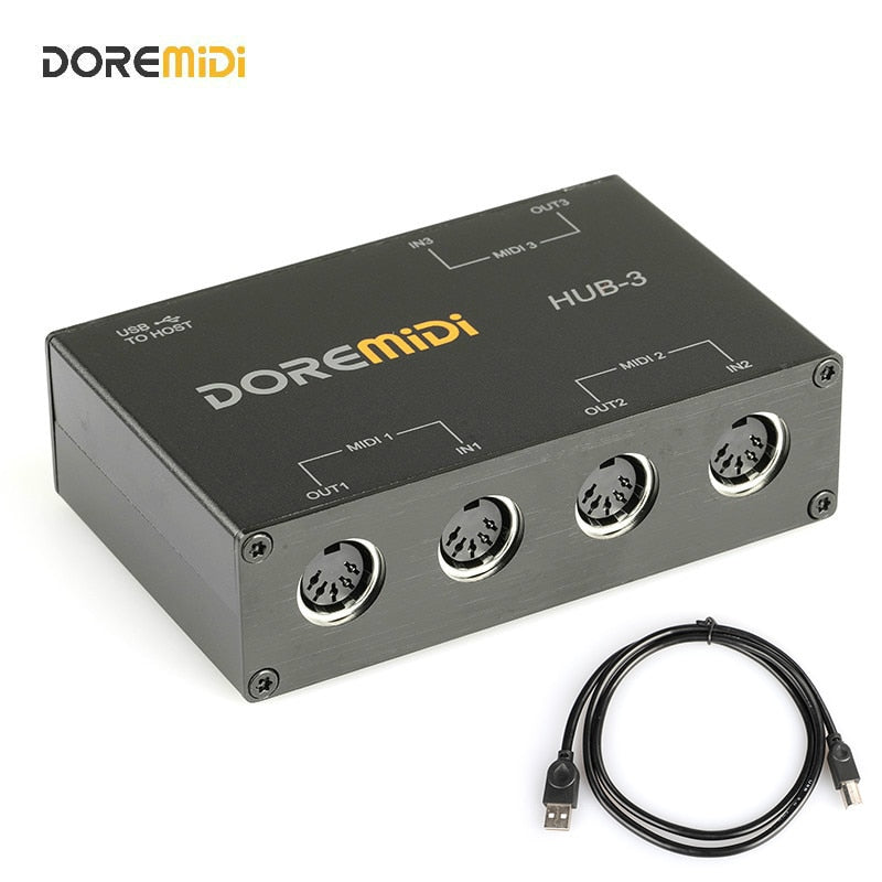 USB to 3 MIDI in/out interface
